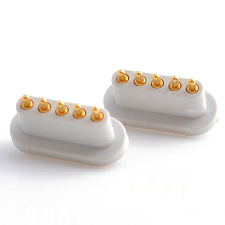 鍍金針銅插針5pin連接器 pogopin 彈簧針連接器 接觸針 電池針 頂針